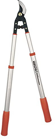 Tijera de Poda a 2 Manos Telescópica Pruning 0345 - Ajuste Manual - Empuñadura Bimaterial - Corte Bypass Muy Preciso - Ultraligera - Tijera de Jardinería Fabricada con Aluminio Forjado - Altuna