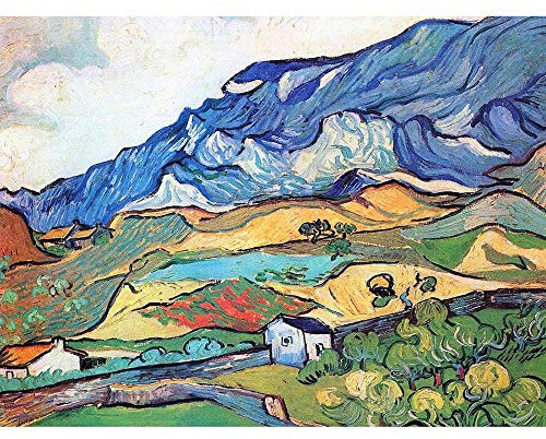 Wee Blue Coo Vincent Van Gogh Les Alpilles Mountain Landscape Art Print Poster Wall Decor Kunstdruck Poster Wand-Dekor-12X16 Zoll