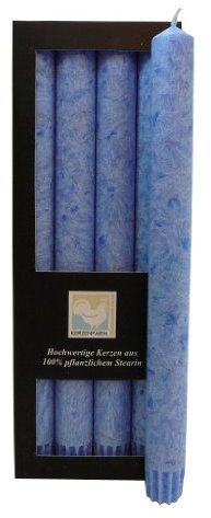 Stearin Stabkerzen, 250 x 22 mm, Blau, 4er-Pack, Bio - Kerzen/Stearin - Leuchterkerzen
