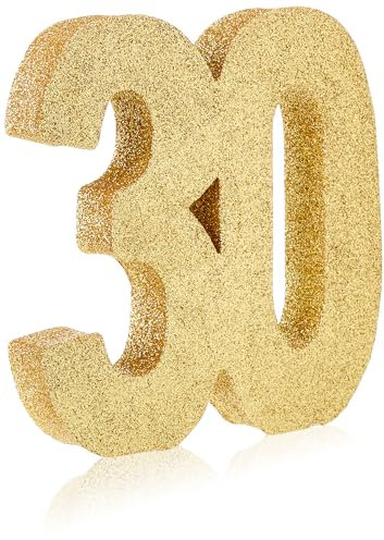 Number 30 Glitter Table Decoration Gold| Table Centrepiece | Table Decorations Centrepiece | 30th Birthday Decorations | Pack of 1 | 20cm |H102