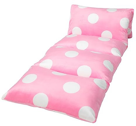 Butterfly Craze Bodenkissen Bett Lounger Abdeckung, gemütliche & stilvolle für Kinder, Recliner Bodenkissen für ultimativen Komfort, Kleinkind Nap Matte, nur Abdeckung, Light Pink Polka Dot, King