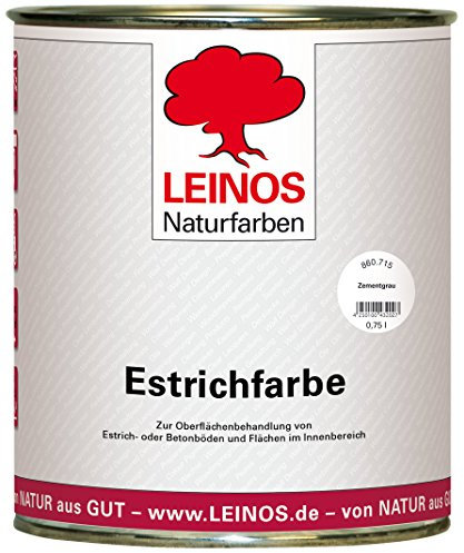 Leinos 860 Estrichfarbe für Innen, seidenglänzend 715 Zementgrau 0,75 l