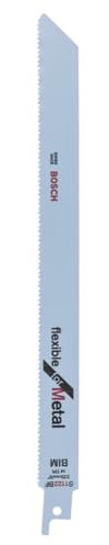 Bosch Professional 2 Stück Säbelsägeblatt S 1122 BF Flexible for Metal (für Metall, 225 x 19 x 0,9 mm, Zubehör Säbelsäge)