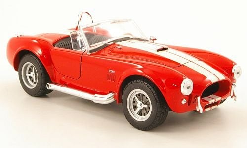 Welly Shelby Cobra 427 SC, rot/cremeweiss, 1965, Modellauto, Fertigmodell, 1:24