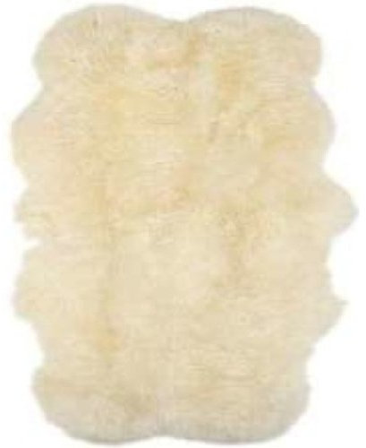 Genuine Quad alfombra de piel de oveja, color marfil