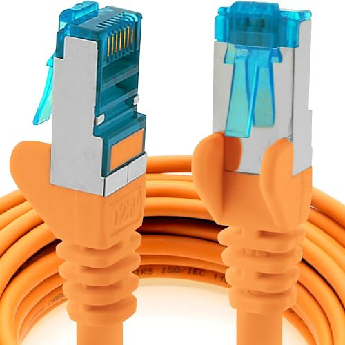 1aTTack.de 3 meters - CAT6a - network cable orange - 1 piece CAT 6 A patch cable 10000 Mbit s SFTP PIMF 500 MHz compatible with CAT5 CAT6 CAT7 DSL Internet Switch Router