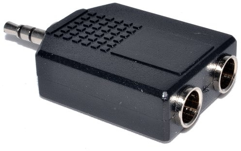 kenable Dual 6.35mm Stereo Sockets to Stereo 3.5mm Jack Plug Audio Adapter