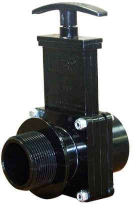 Valterra 7108 ABS Gate Valve, Black, 1-1/2 FPT x MPT