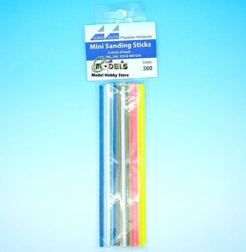 Albion Alloys Sanding Stick, 100/180/240/320/400 Grit, Fine to Coarse, Compatible with Nickel