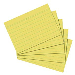 herlitz Karteikarten, DIN A7, liniert, gelb 4008111150719