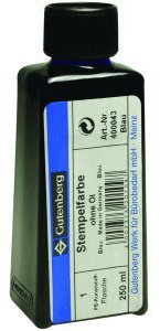Gutenberg Stempelfarbe ohne Öl 250ml blau