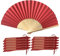 Red Hand Fans, Pack of 10 Wholesale Paper Hand Fan with Bamboo Ribs Wedding Party Favour Church Gifts PHF05
