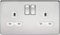 Knightsbridge SFR9000PCW Screwless 13A 2G Dp Switched Socket-Polished Chrome with White Insert