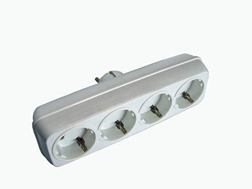 Bf - Multiconector 4 toma con toma tierra blanco bolsa