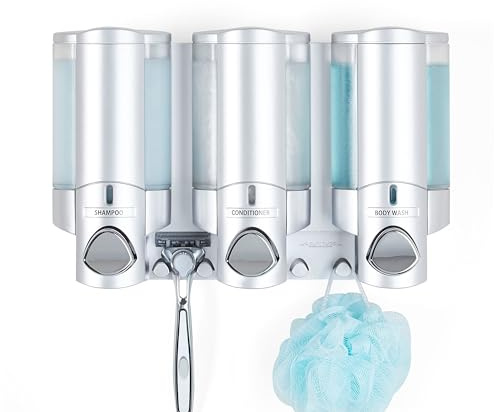 Better Living Aviva Seifenspender für 1 Flasche, Satin Silver 3-Chamber Satin-Silberfarben