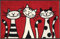 wash+dry Fußmatte, Three Cats 50x75 cm, innen und außen, waschbar
