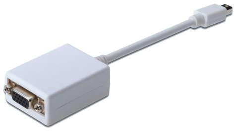 DIGITUS Adaptateur Graphique Mini DisplayPort – mDP vers VGA – Full HD 60Hz – 1920 x 1200 Pixels – Blanc