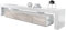 Vladon Lowboard Lima V2, Made in Germany, TV-Kommode mit 2 Klappen, 1 offenem Fach und 2 Glasablagen, Weiß Hochglanz/Sandgrau Hochglanz (189 x 38 x 35 cm)