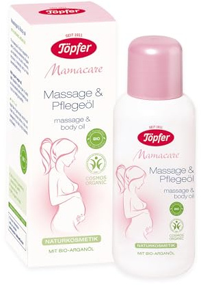 Töpfer Mamacare Massage- & Pflegeöl – Pflege während der Schwangerschaft – mit Bio-Arganöl, Bio-Olivenöl & Marulaöl – 100ml