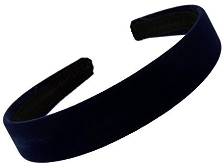 Dark Navy Blue Velvet Feel Alice Hair Band Headband 2.5cm (1) Wide by Pritties Accessories
