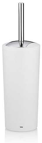 kela Klobürste weiß matt mit Behälter 36,5 cm, Toilettenbürste MARTA mit wechselbarem Bürstenkopf, WC Bürstengarnitur