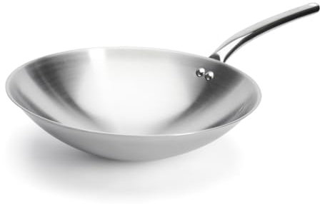 DE BUYER -3122.36 -wok inox induction ø36cm queue tube, Argenté