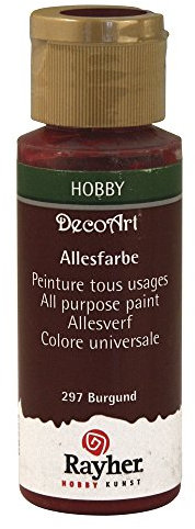 Rayher Peinture tous usages, flacon de 59 ml, Ocre, Plus léger, Acrylique, bordeaux, 3.4 x 3.4 x 10 cm