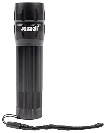 Jazooli LED Torch Super Bright Q5 240 Lumens Zoomable Focus Cree Mini Compact Pocket Camping Outdoor Hiking Light Lamp Powerful Flashlight Battery 1 x 18650 or 3 x AAA