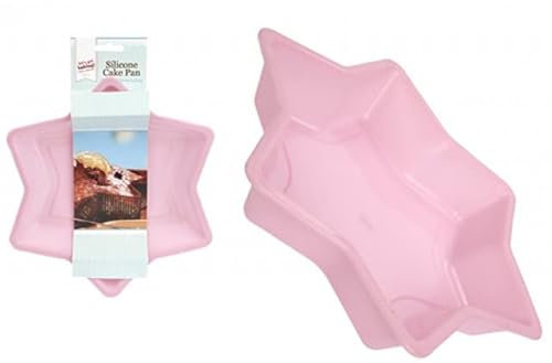 Adorable Pink Silicone Star Shaped Cake Pan - 178mm x 159mm (1 Pc.) - Unique & Durable Baking Accessory - Ideal for Any Event