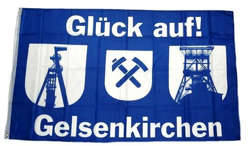 Fahne/Flagge Gelsenkirchen Glück auf! 90 x 150 cm