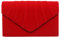 wocharm Ladies Pleated Suede velvet Clutch Bag Handbag Bridal Evening Prom Party(Red)