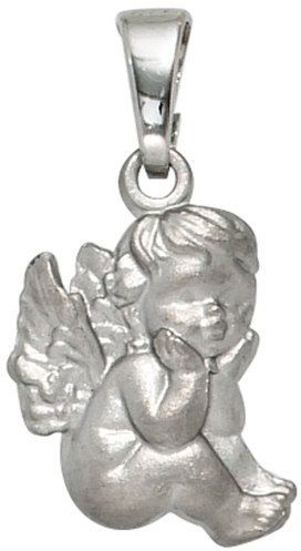 Anhänger Engel aus 925 Silber Sterlingsilber rhodiniert mattiert Halsschmuck