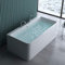 doporro Baignoire îlot rectangulaire 180cm blanc pour salle de bains Vicenza601 avec bonde et robinetterie 180x80x57cm