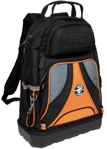 Klein Tools 55421BP-14 Tool Bag Backpack, Heavy Duty Tradesman Pro Tool Organizer / Tool Carrier with 39 Pockets and Molded Base