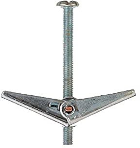 Bulk Hardware BH02497 Cheville à ressort / ailettes avec vis d'assemblage, Set de 4 Pièces