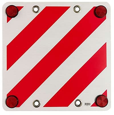 PubbliCentro Warntafel mit Reflektoren und Ösen 50x50 cm Rot-Weiß