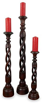 livasia Kerzenständer, Kerzensäule, Kerzenhalter, Kerzenleuchter, Stimmungsleuchter (3er Set)