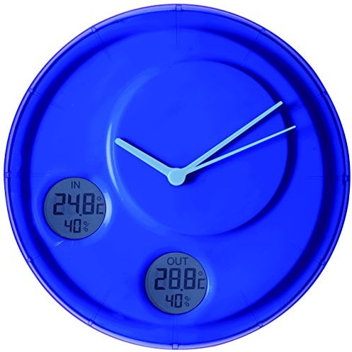 LEXON FLOW Wall Alarm Clock, Plastic, Blue