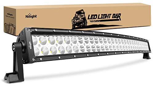 Nilight - 70016C-A 32 180W Curved Spot Flood Combo High Power LED Driving Lamp LED Light Bar Off Road Fog Driving Work Light for SUV Boat Jeep Lamp