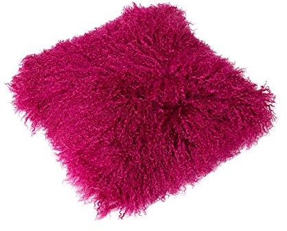Reissner Lammfelle Tibet Lammfell Kissenbezug langflorig 40x40cm JAY16 Farbe pink/lila