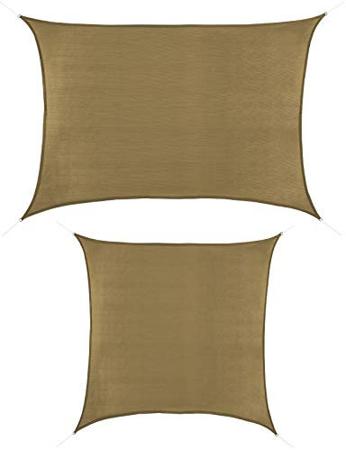 BB Sport Sonnensegel 2m x 4m Cappuccino HDPE Rechteckig UV Schutz Garten Terrasse Camping Sonnenschutz Windschutz Schattenspender
