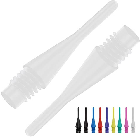 Bull's Longlife Kurz Soft Tips, Dart Spitzen 6 mm, Farbe:Weiss
