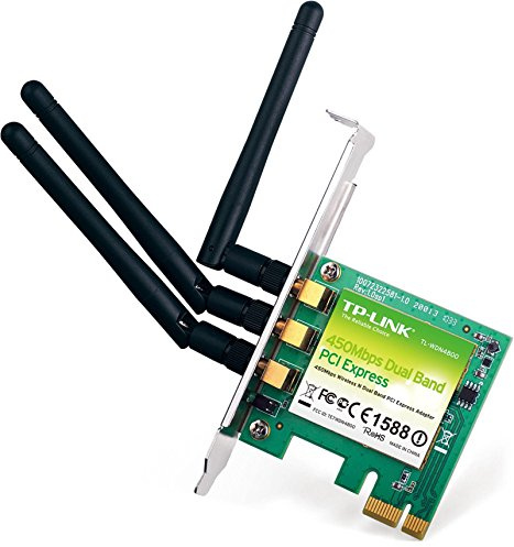 TP-Link TL-WDN4800 N900 WLAN Dual Band PCI-E Adapter (bis zu 450Mbit/s auf 2,4GHz oder 5GHz, 3 Externe Antenne, geeignet für Windows 10/8.x/Vista/7/XP)