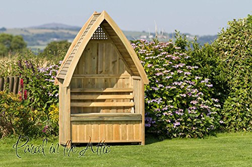 Valencia Garden Arbour Seat Pergola Trellis Wood Arch Bench Corner Storage Patio Furniture - 10 year warranty against rot