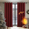 Deconovo Lot de 2 Rideaux Occultants à Oeillets Pour Salle de Bain Isolant Thermique Anti Froid 117x229cm Rouge