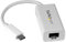 StarTech.com Adaptateur USB-C vers Gigabit Ethernet - Blanc - Compatible Thunderbolt 3 - Windows et Mac - Convertisseur Réseau LAN RJ45 (US1GC30W)