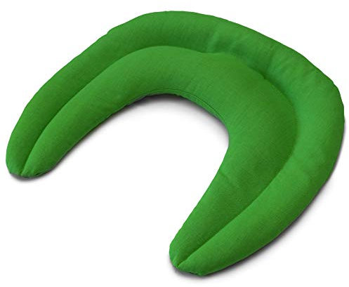 Kirschkern Nackenhörnchen mit Kammern froschgrün - Kirschkernkissen - Nackenkissen - Wärmekissen für Nacken