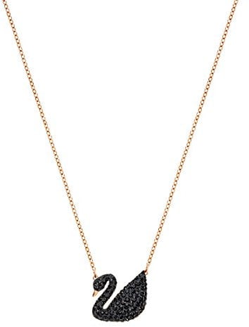 Swarovski Iconic Swan Anhänger, Schwan, Klein, Schwarz, Roségold-Legierungsschicht