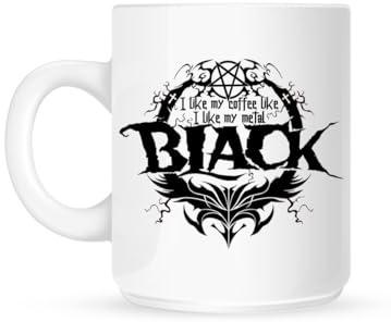Grindstore I Like My Coffee Like I Like My Metal Black Mug White