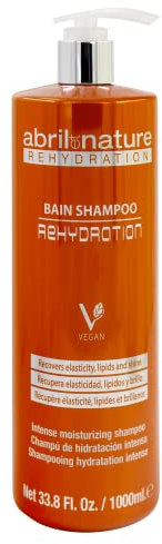 abril et nature - Rehydration - Shampoo für maximale Feuchtigkeit bei trockenem Haar - Stellt natürliche Lipide und gesundes Aussehen wieder her - Professionelle Friseurbehandlung - 1000 ml